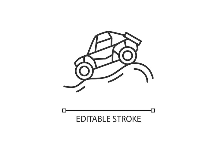 Auto racing linear icons set for dark and light mode