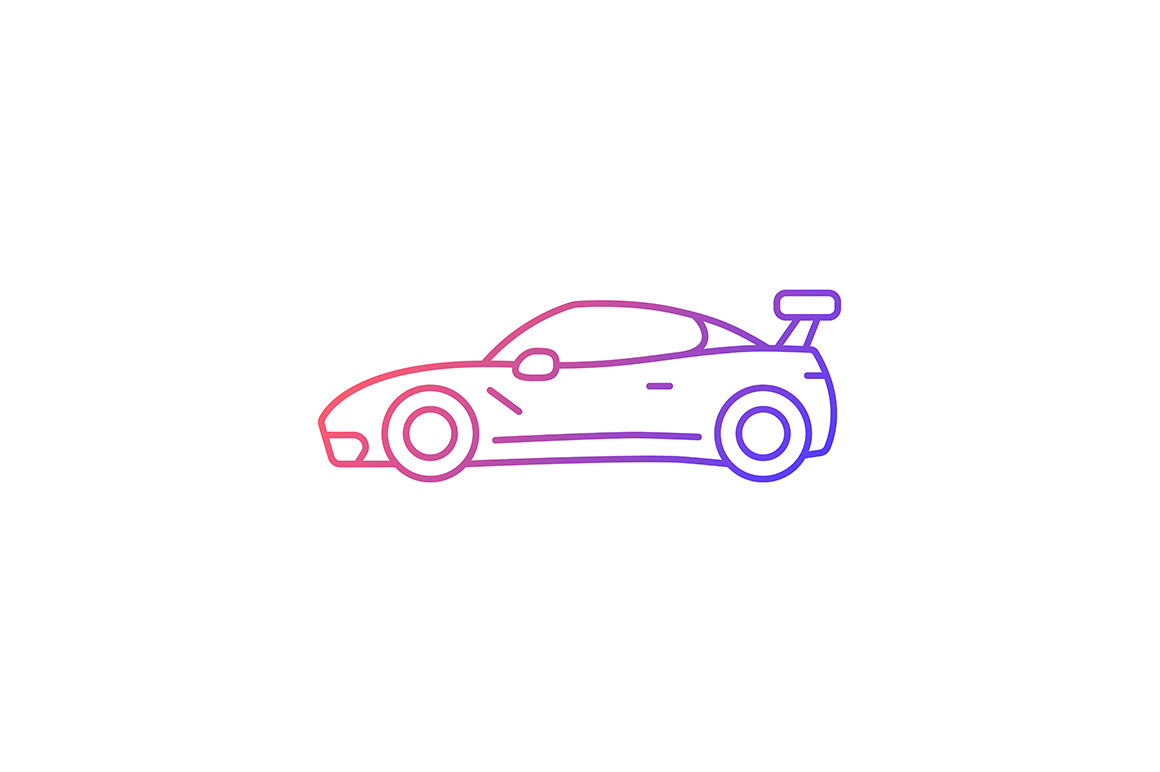 Auto racing gradient icons set for dark and light mode