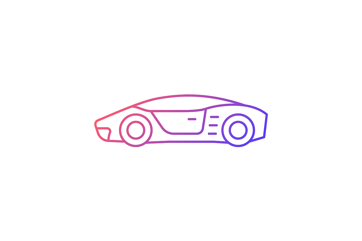 Auto racing gradient icons set for dark and light mode