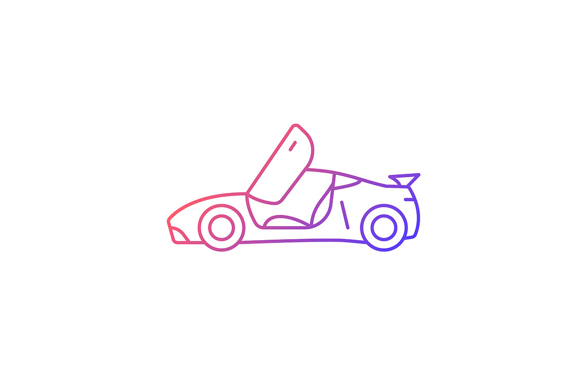 Auto racing gradient icons set for dark and light mode