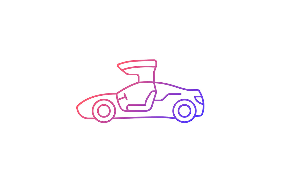 Auto racing gradient icons set for dark and light mode