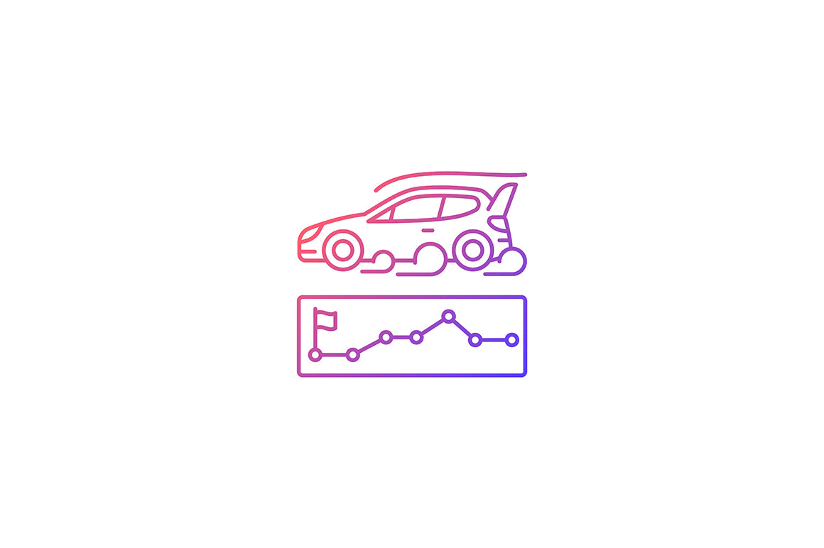 Auto racing gradient icons set for dark and light mode