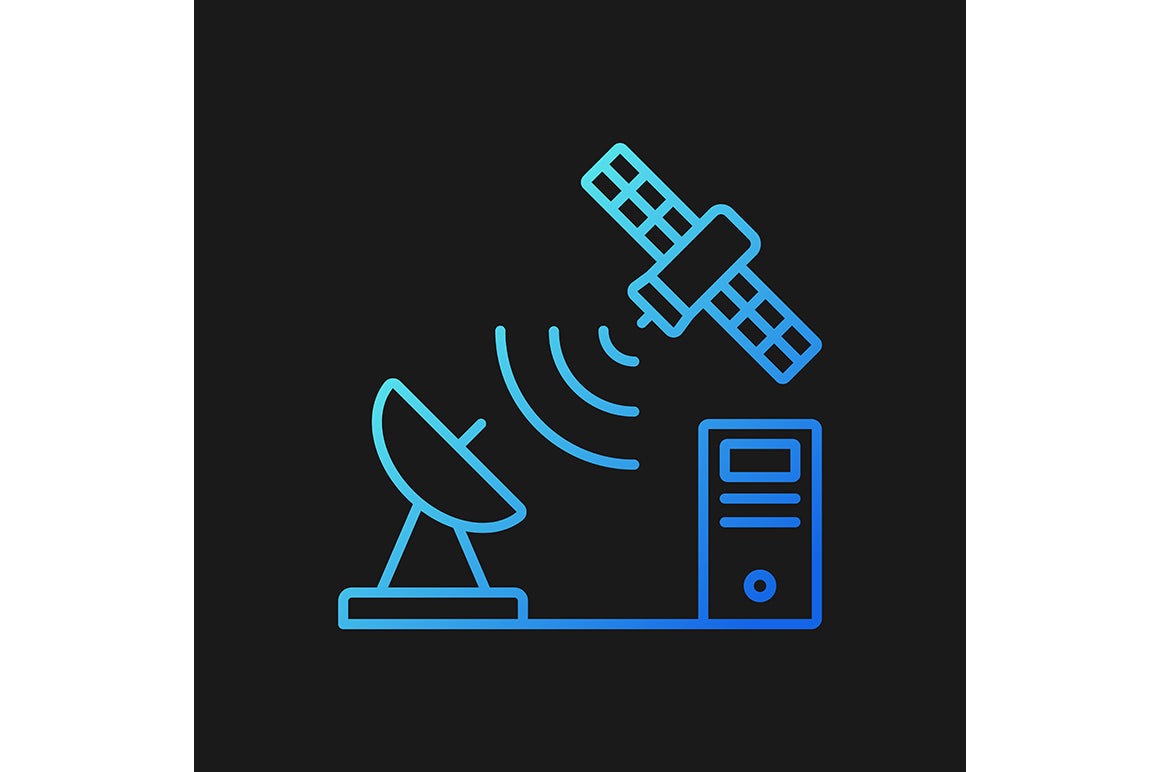 Satellites types gradient icons set for dark and light mode for dark and light mode
