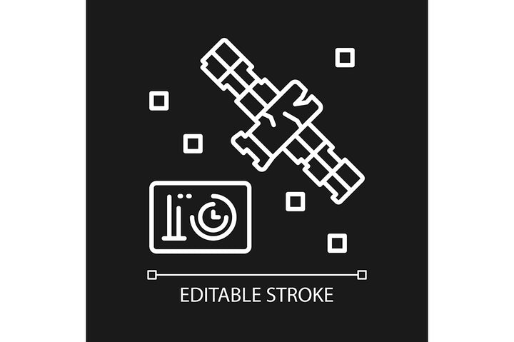Satellites types linear icons set for dark and light mode