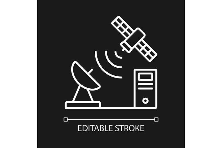 Satellites types linear icons set for dark and light mode