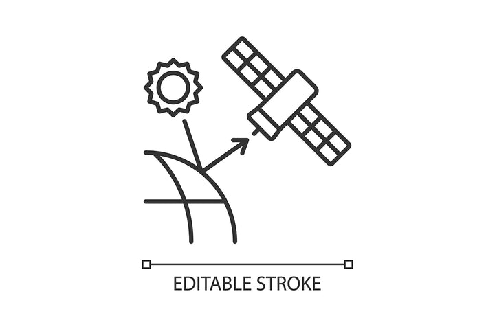 Satellites types linear icons set for dark and light mode