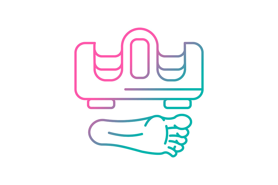 Massage tools and equipment gradient icons set for dark and light mode