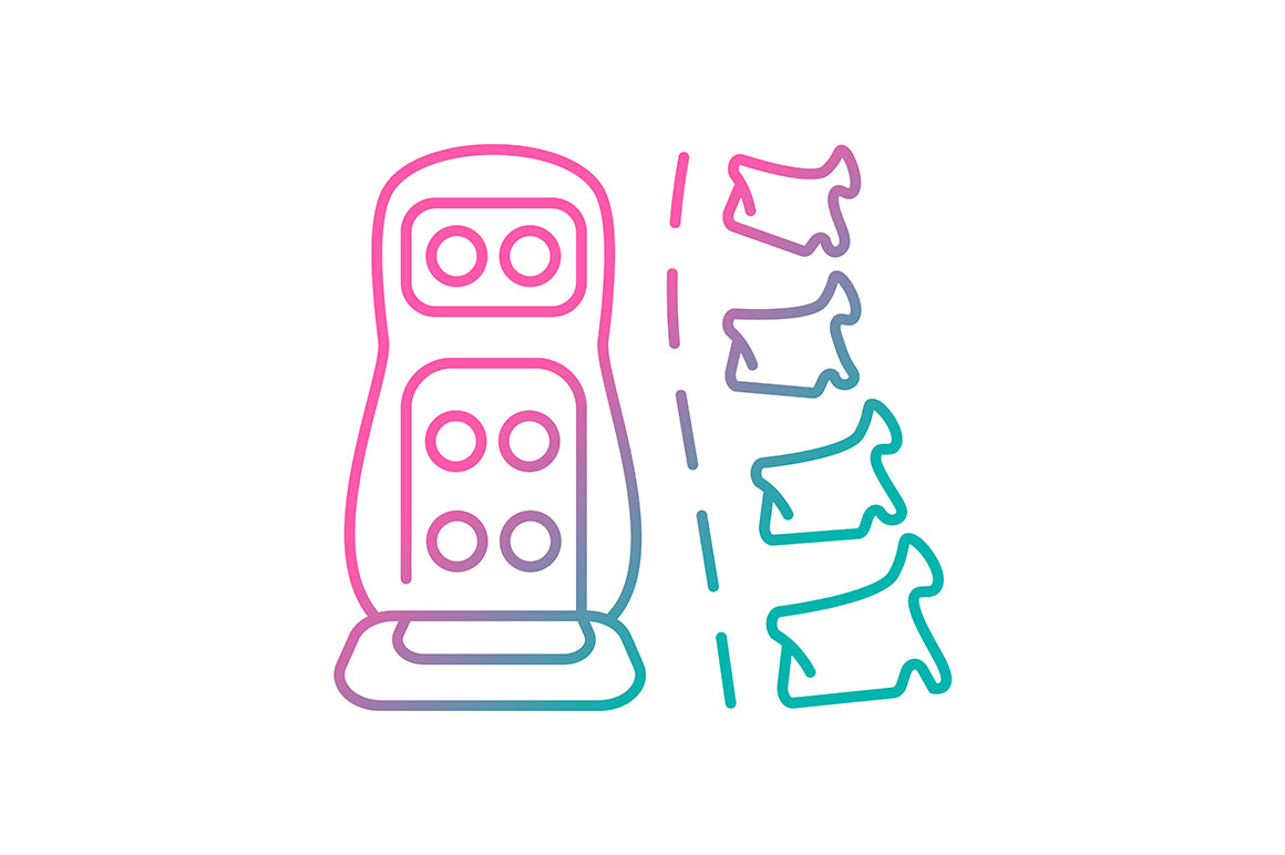 Massage tools and equipment gradient icons set for dark and light mode
