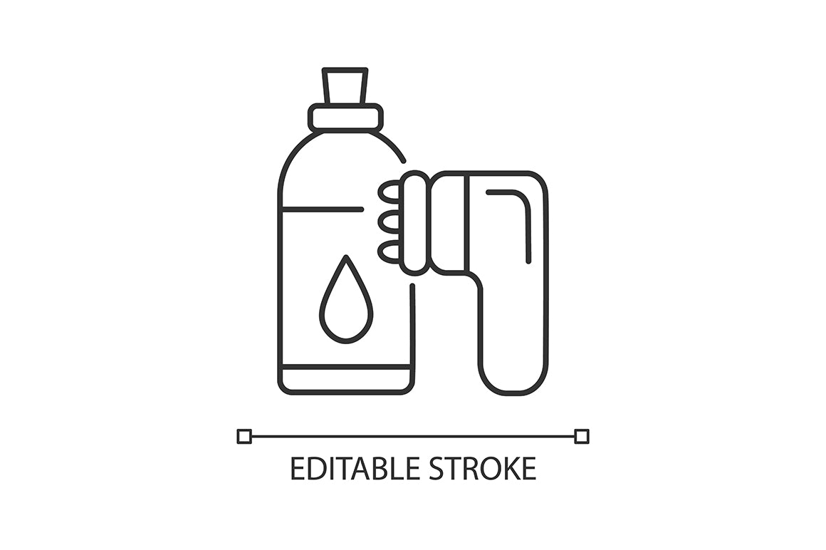 Massage tools and equipment linear icons set for dark and light mode