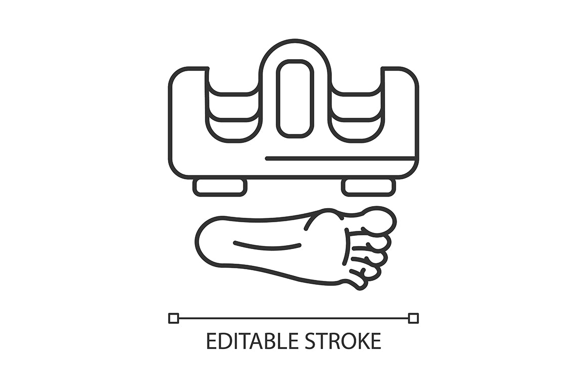 Massage tools and equipment linear icons set for dark and light mode