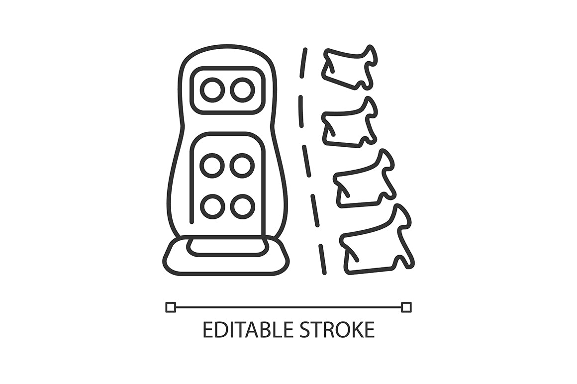 Massage tools and equipment linear icons set for dark and light mode