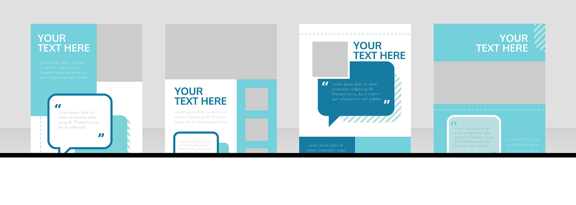 Mass media blank brochure templaye bundle