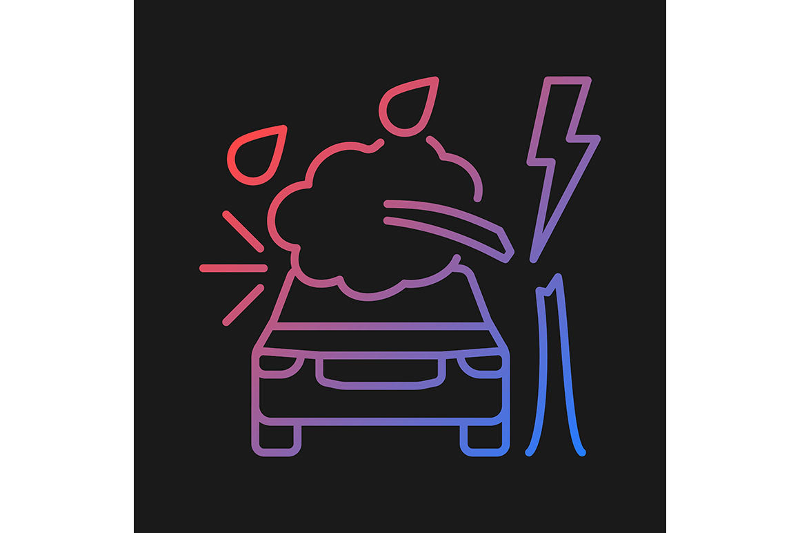 Car accident types gradient icons set for dark and light mode