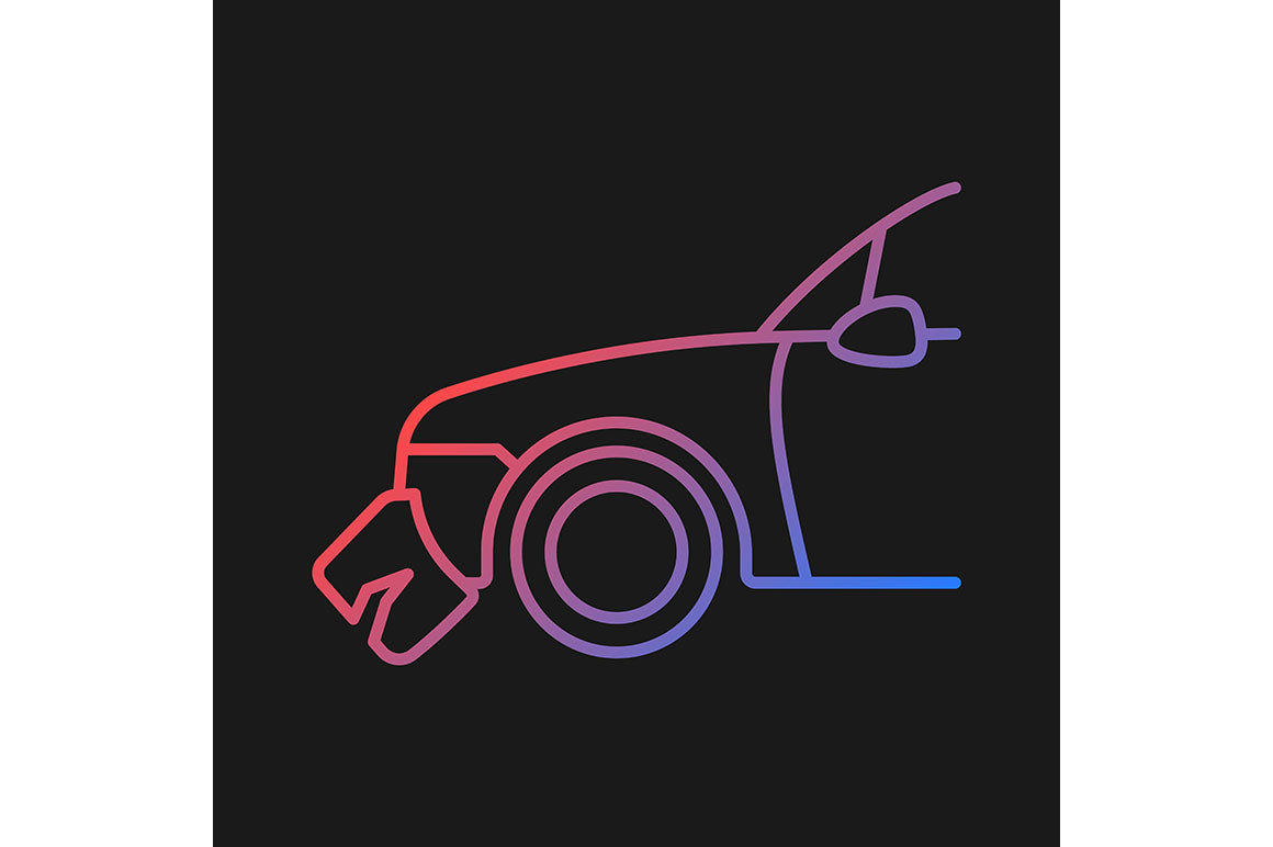 Car accident types gradient icons set for dark and light mode