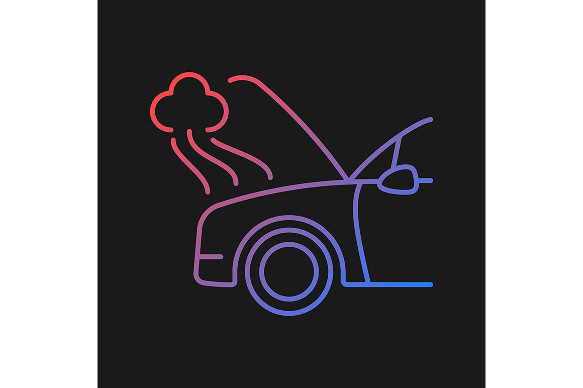 Car accident types gradient icons set for dark and light mode