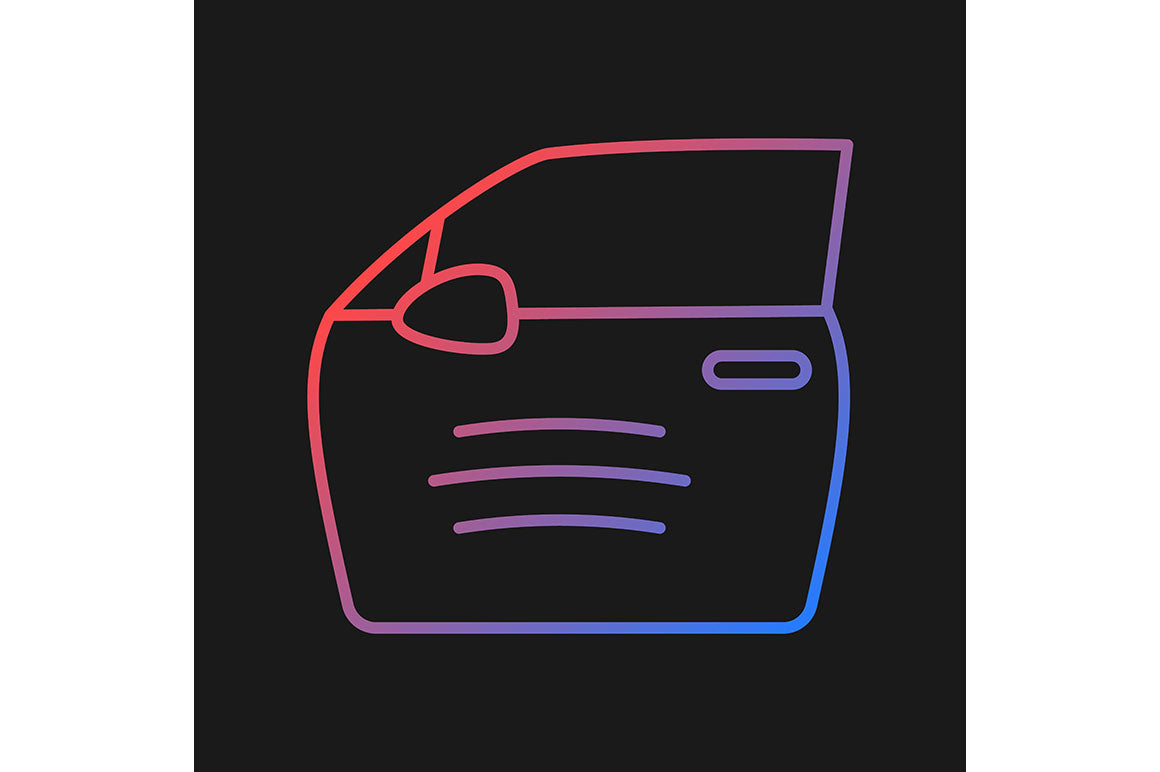 Car accident types gradient icons set for dark and light mode
