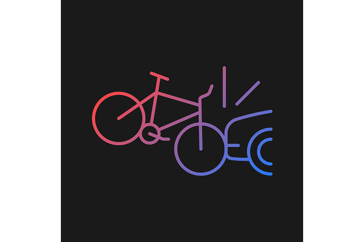 Car accident types gradient icons set for dark and light mode