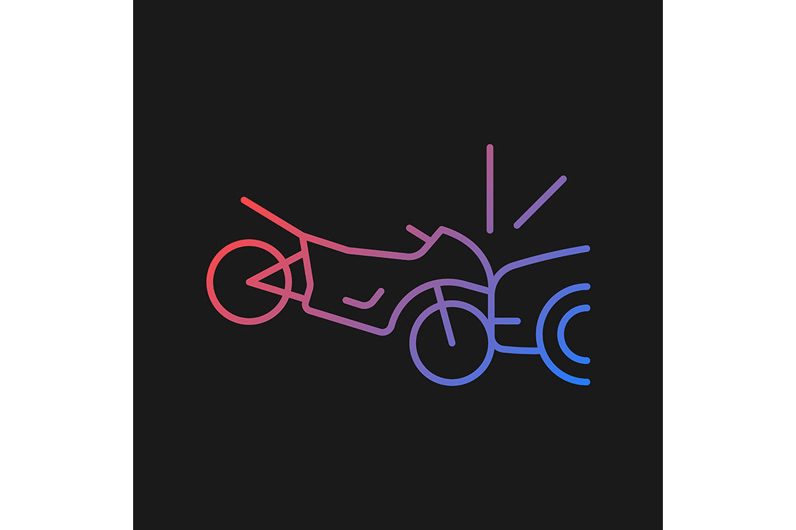 Car accident types gradient icons set for dark and light mode