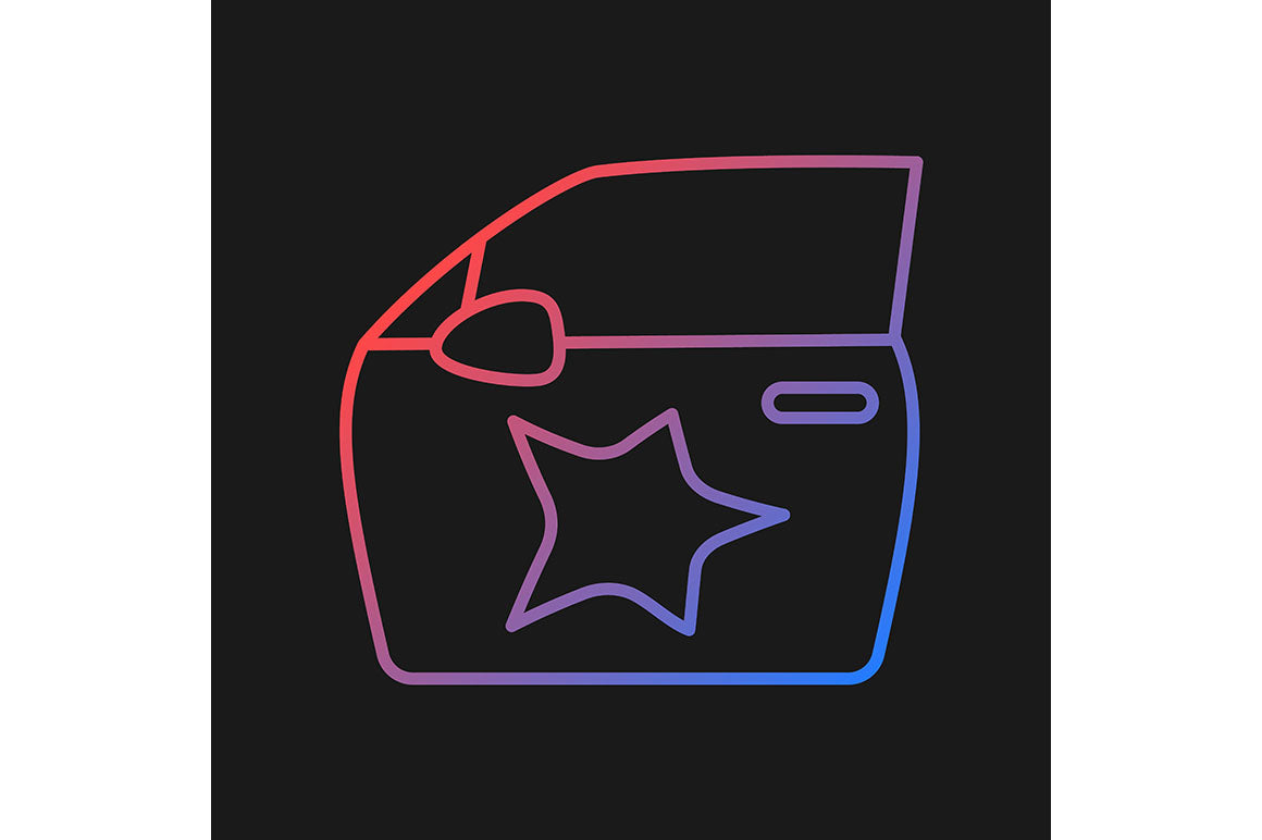 Car accident types gradient icons set for dark and light mode