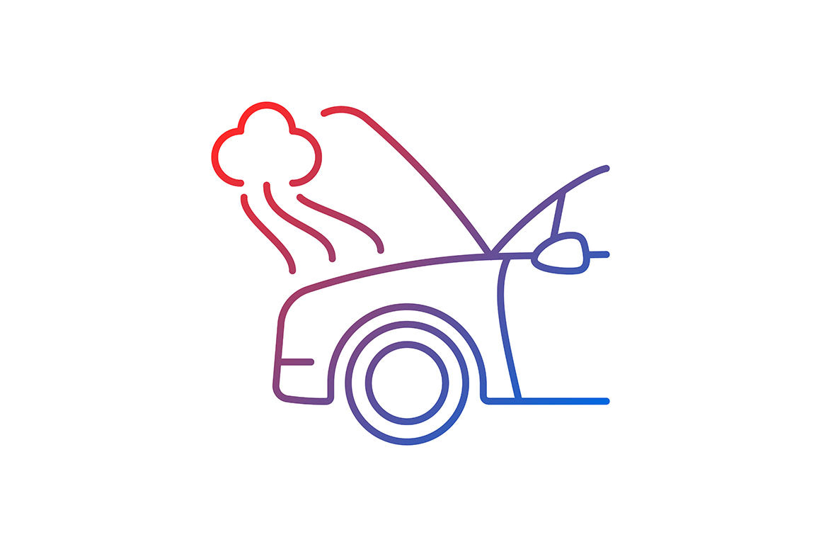 Car accident types gradient icons set for dark and light mode
