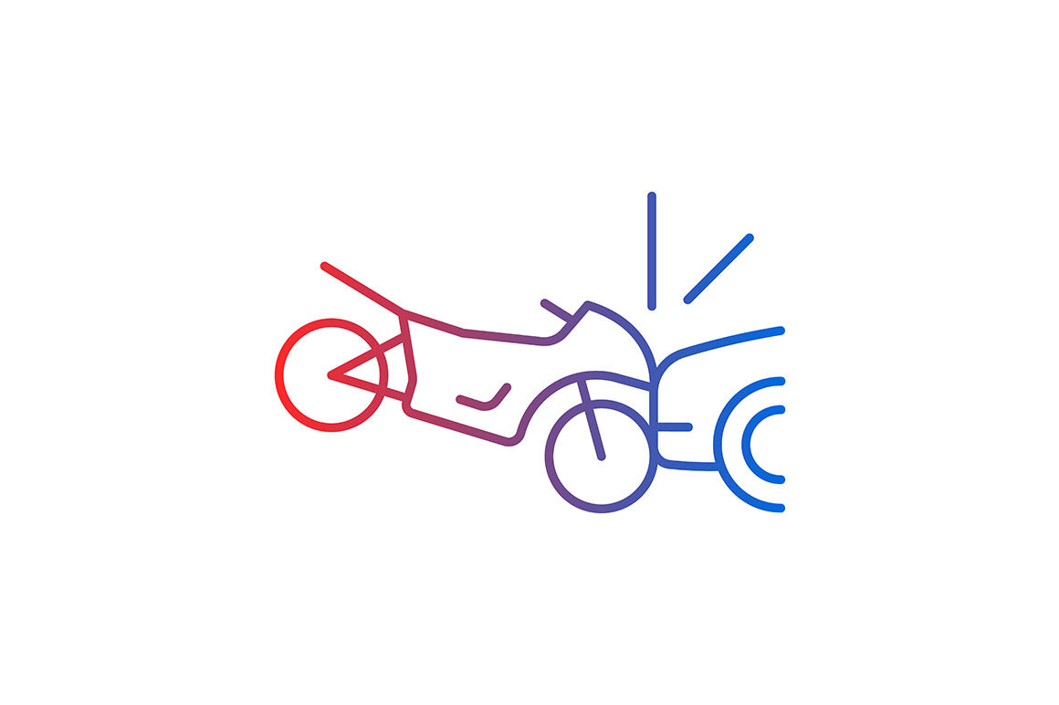 Car accident types gradient icons set for dark and light mode