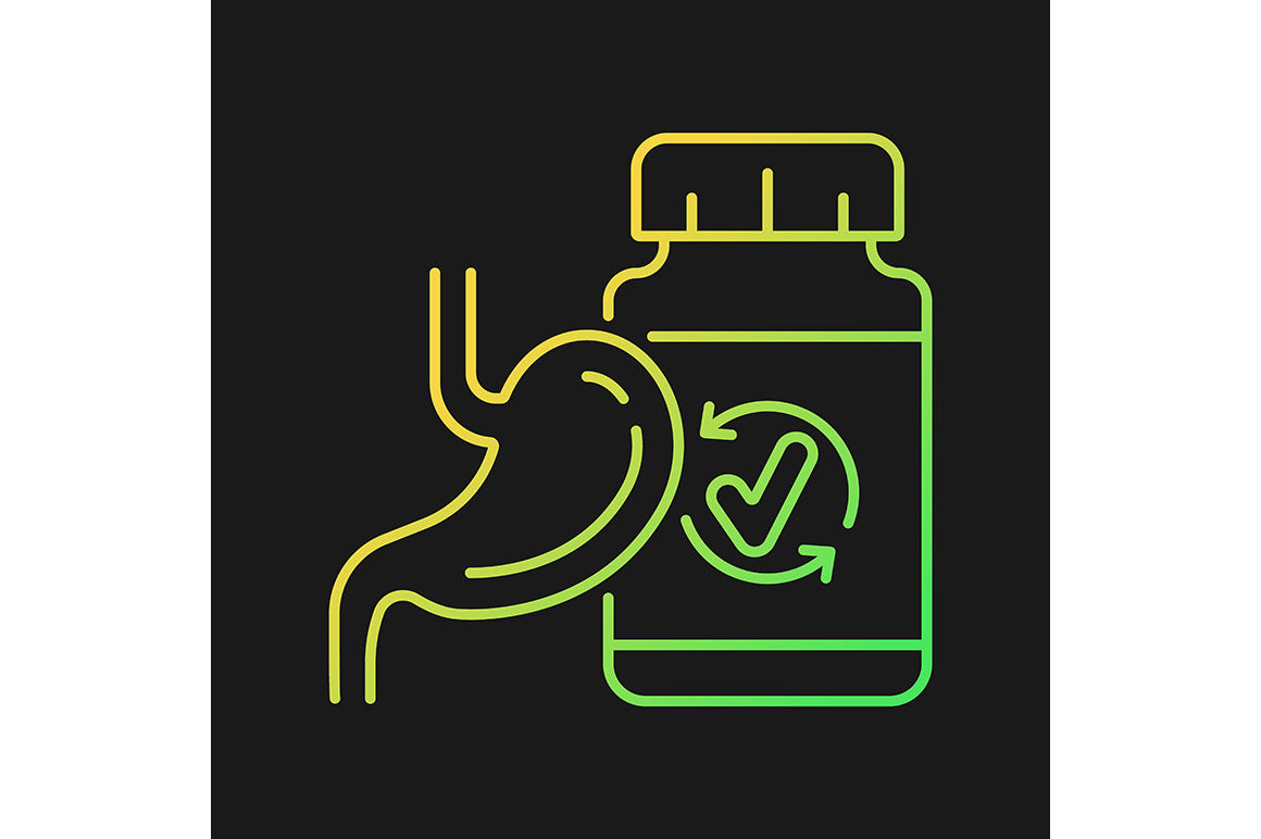 Food supplements gradient icons set