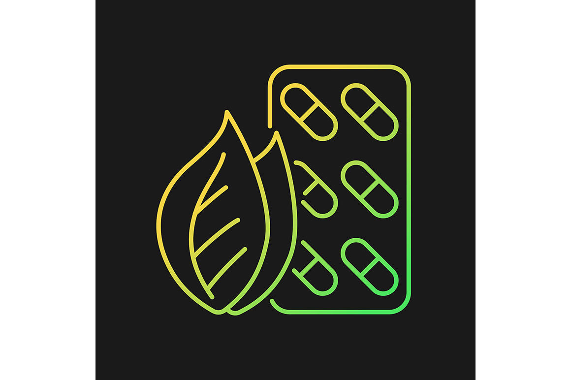 Food supplements gradient icons set