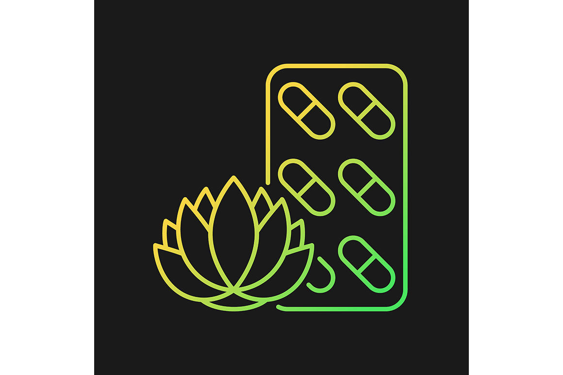 Food supplements gradient icons set