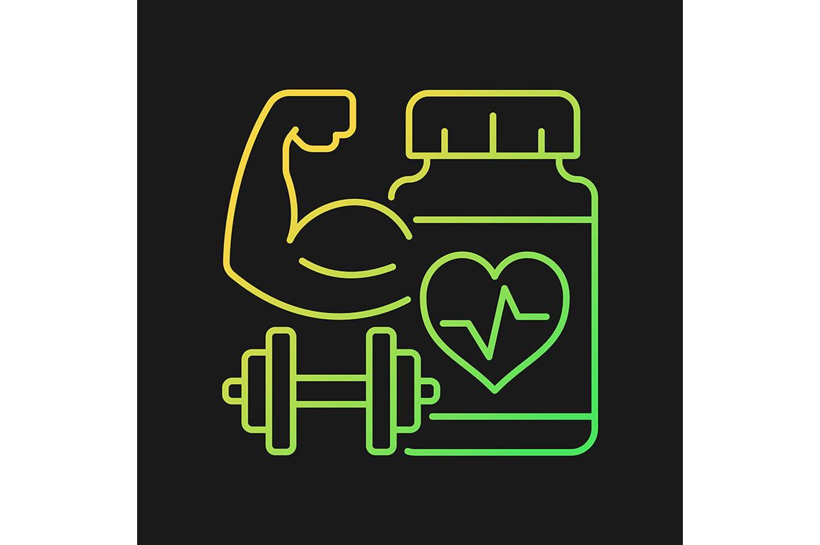 Food supplements gradient icons set