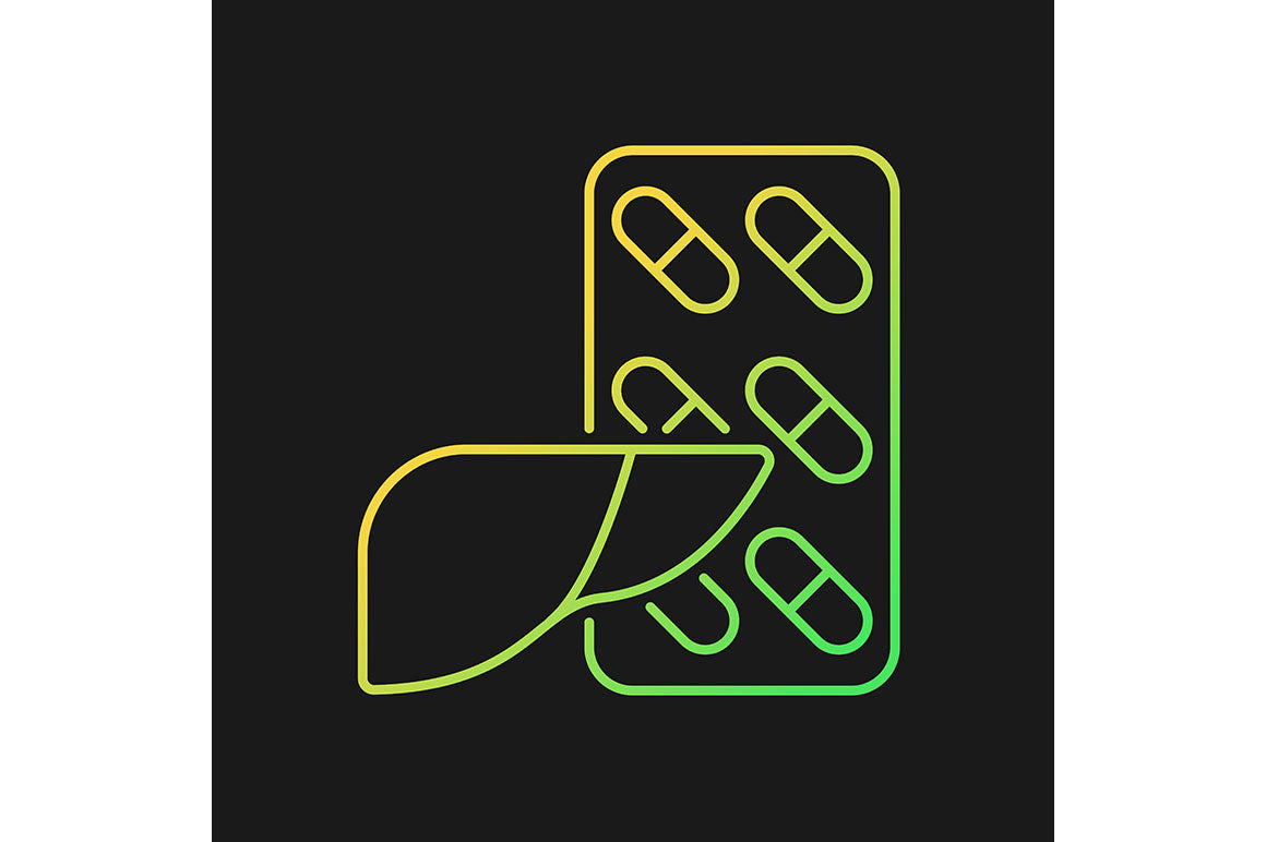 Food supplements gradient icons set