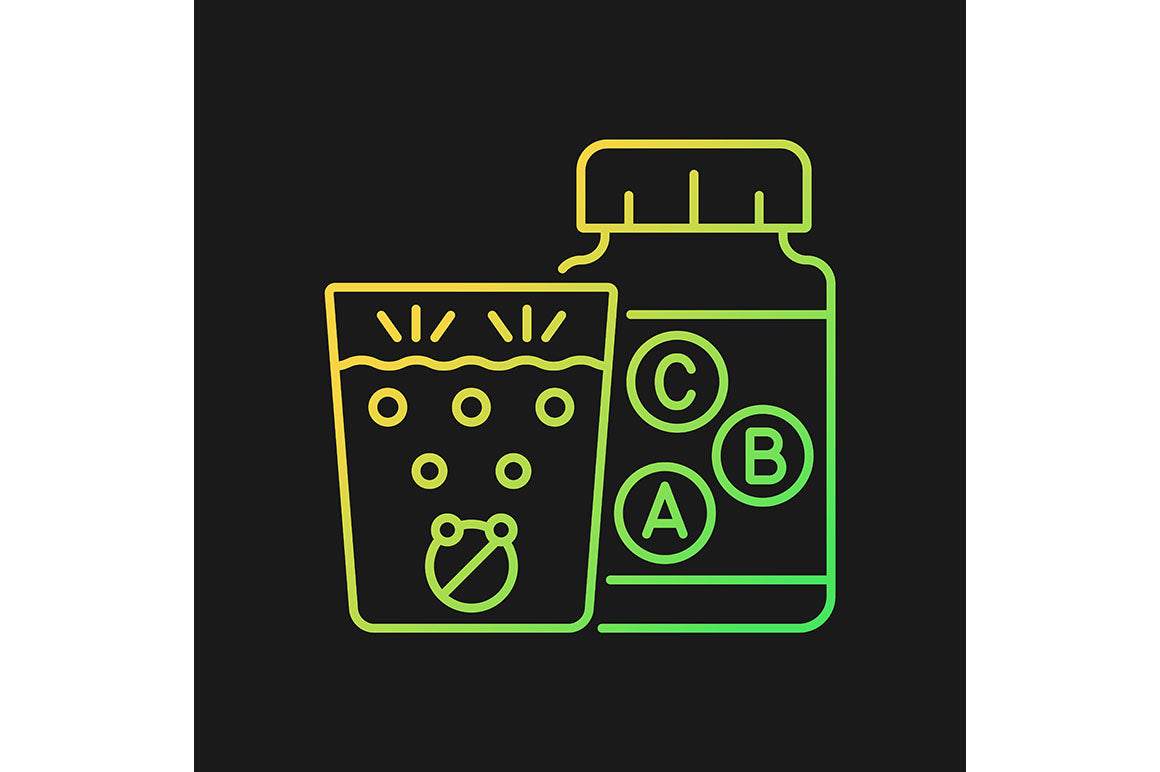Food supplements gradient icons set
