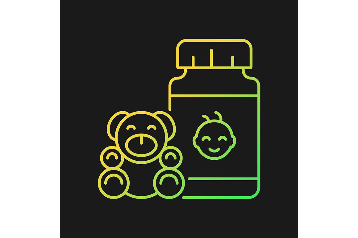 Food supplements gradient icons set