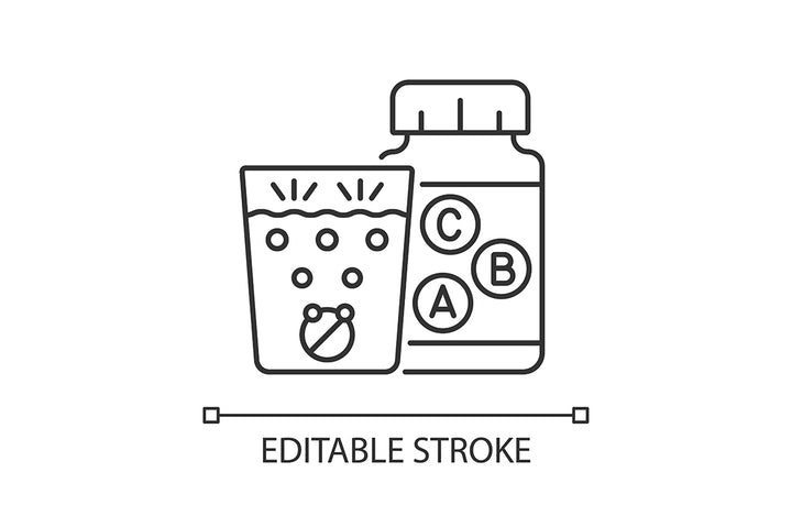 Food supplements linear icons set for dark and light mode