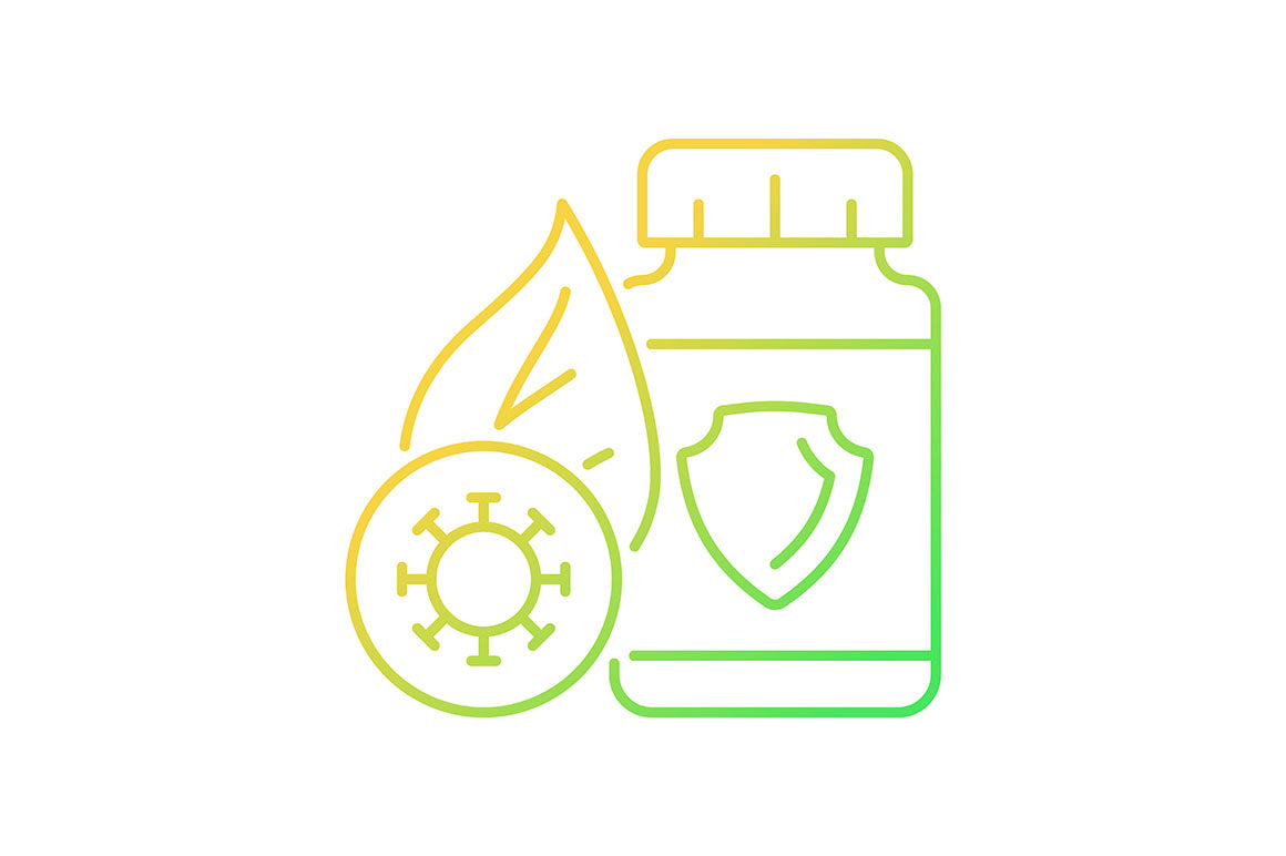 Food supplements gradient icons set