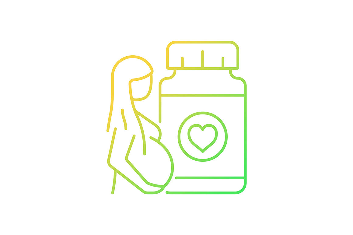 Food supplements gradient icons set