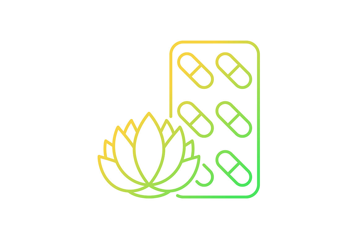 Food supplements gradient icons set