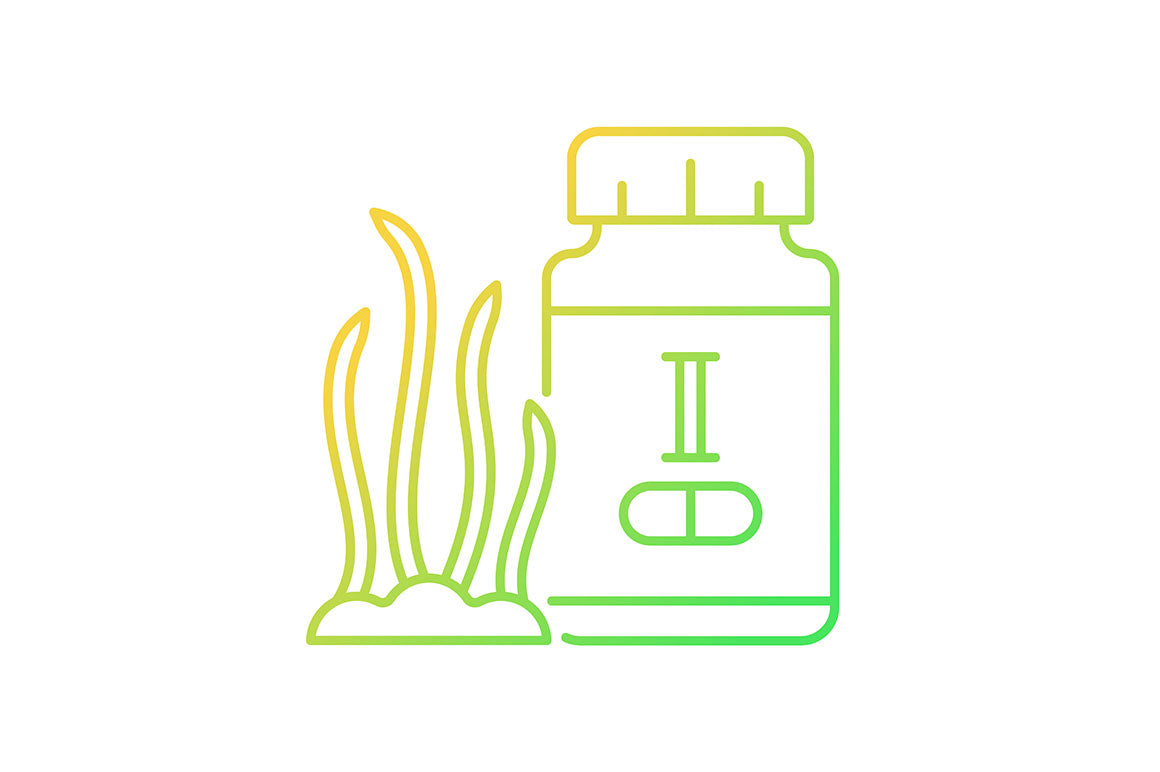 Food supplements gradient icons set