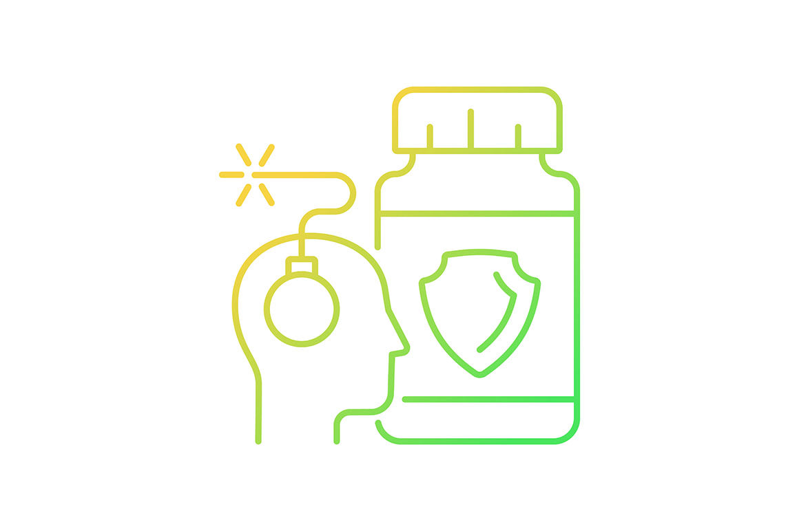 Food supplements gradient icons set