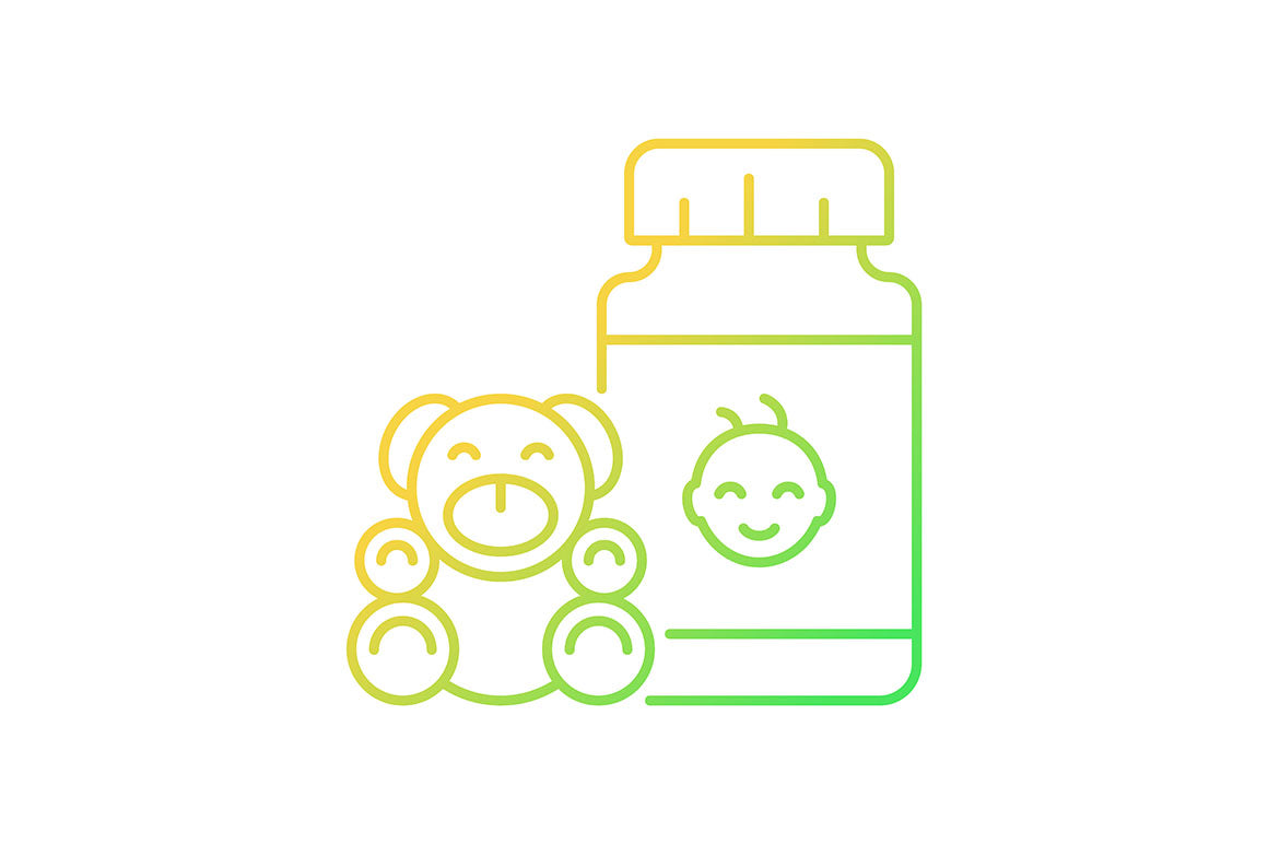 Food supplements gradient icons set