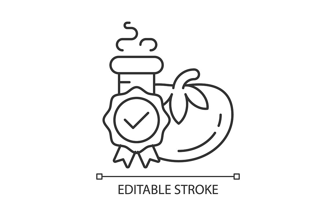 Food testing linear icons set for dark and light mode