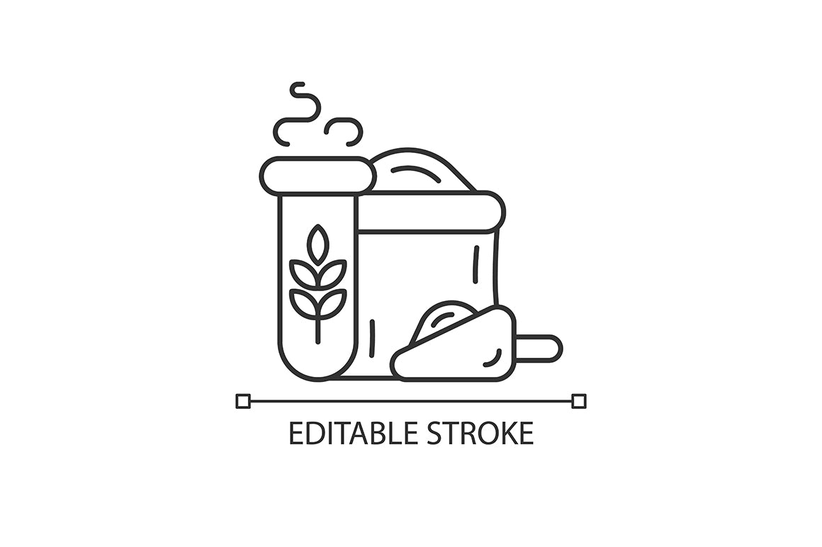Food testing linear icons set for dark and light mode