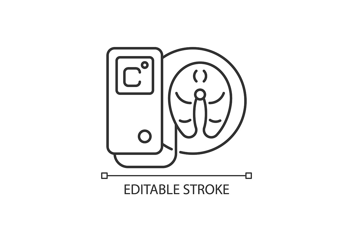 Food testing linear icons set for dark and light mode