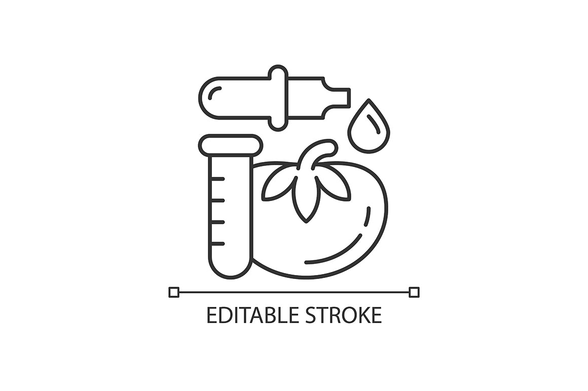 Food testing linear icons set for dark and light mode