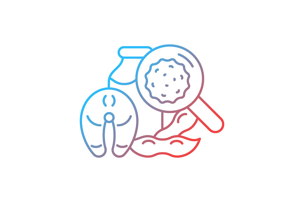 Food testing gradient icons set for dark and light mode