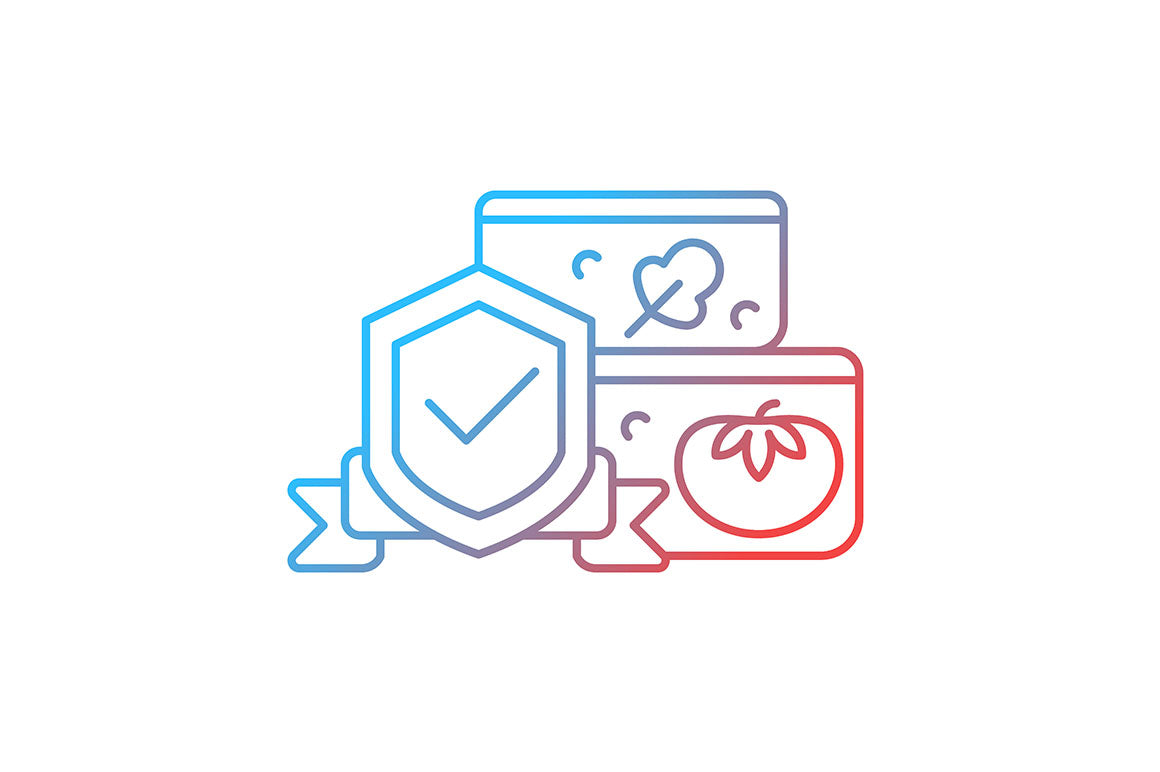 Food testing gradient icons set for dark and light mode