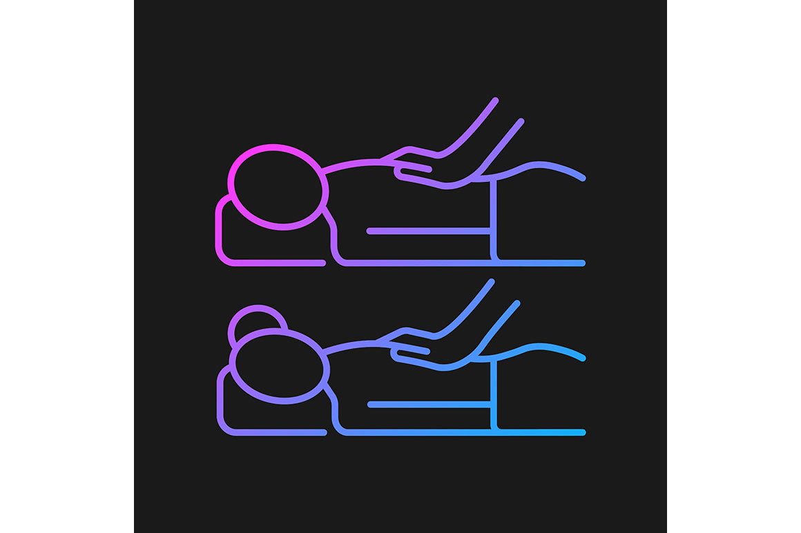 Massage types gradient icons set for dark and light mode