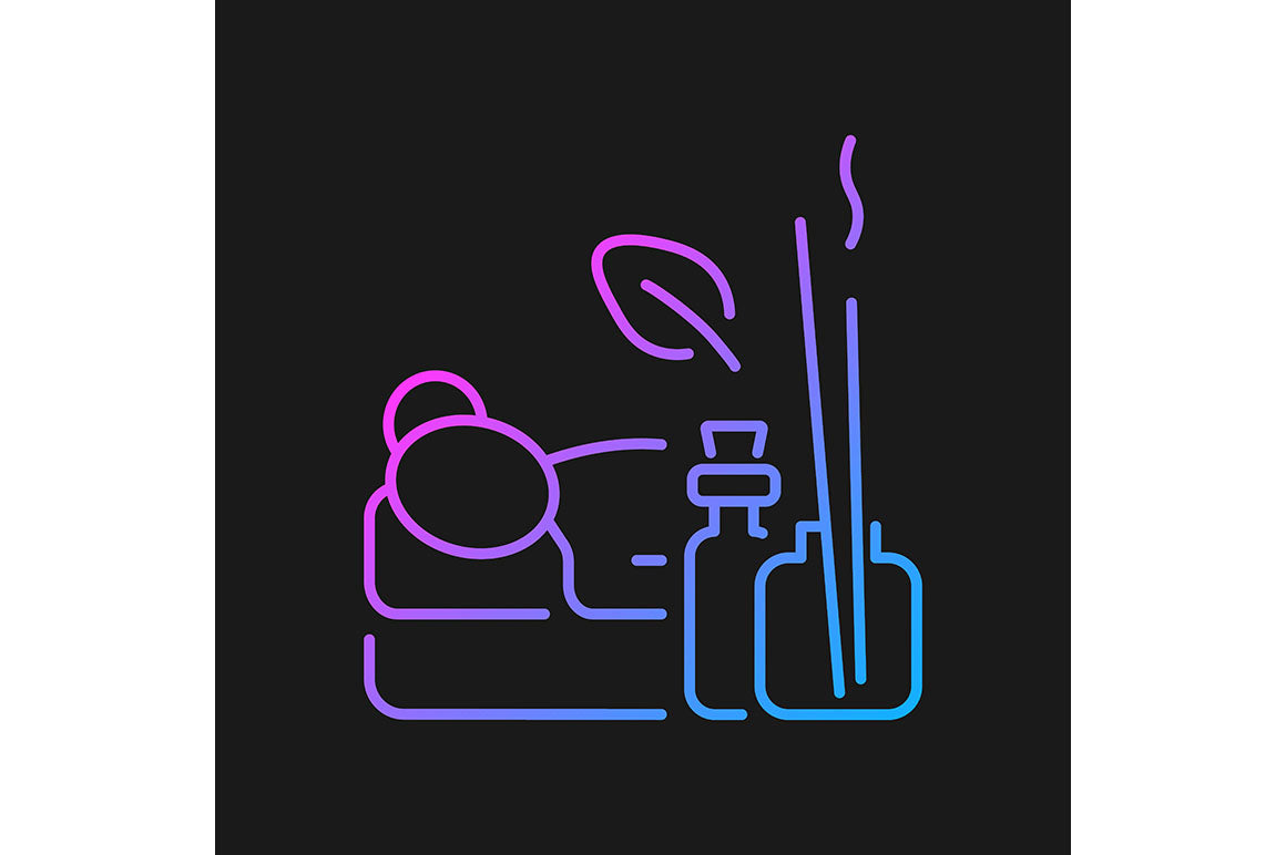 Massage types gradient icons set for dark and light mode