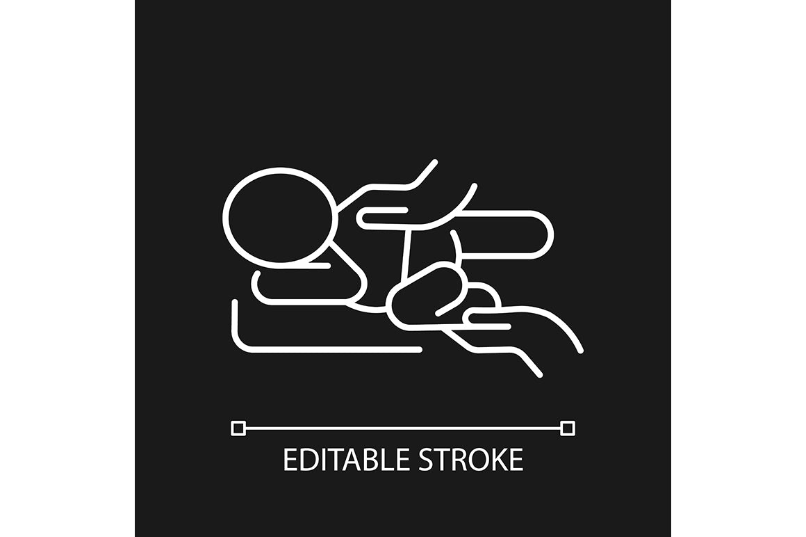 Massage types linear icons set for dark and light mode
