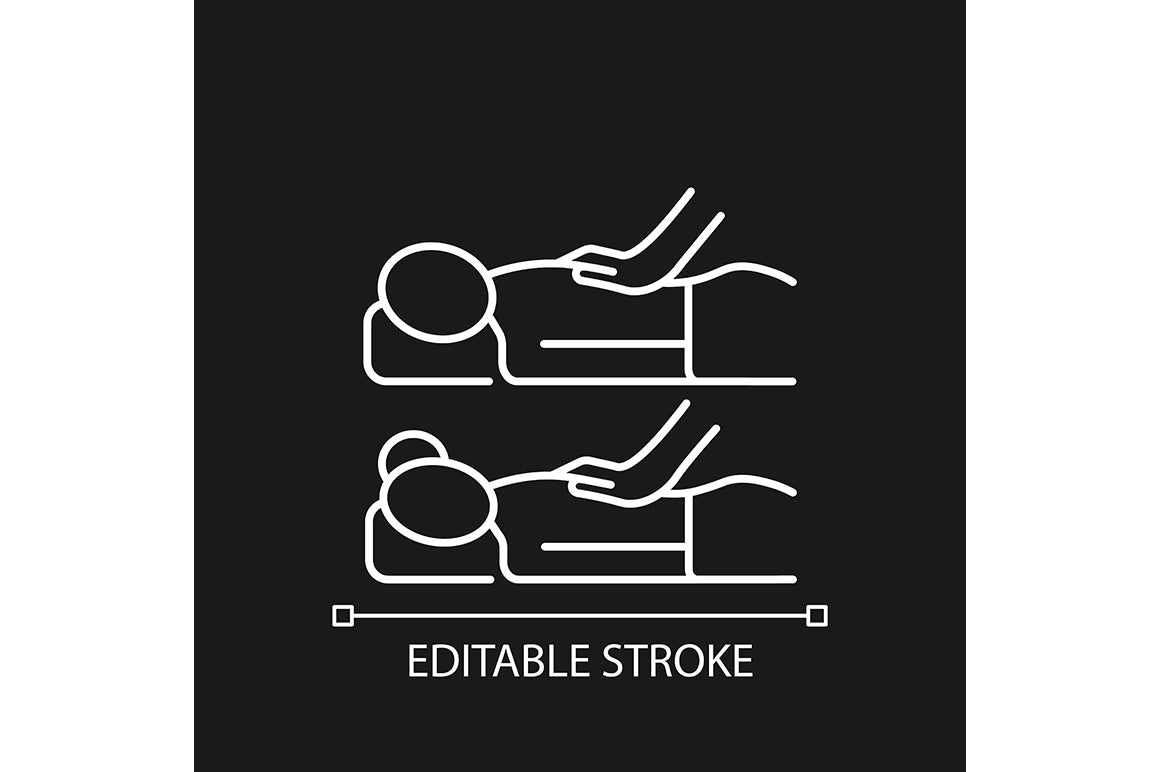 Massage types linear icons set for dark and light mode