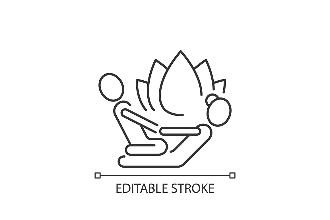 Massage types linear icons set for dark and light mode